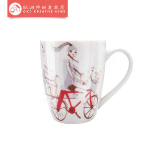 Ceramic Cat Head Mugs Couple Coffee Cups with Spoon Cover Creative Cartoon Design Tea Cups Large Capacity 301mL-400mL Office Use