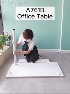 Rectangular Simple Modern Study Computer Office Household Table Writing Desk Living Room Foot Pad Adjustable