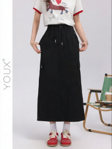 YOUXIANG | Chân Váy Đựng Đồ Lớn Cao Thắt Dây Phong Cách Vintage Mới Hè
