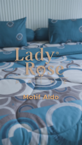 Lady Rose Prime - Sprei Single 120x200 Tinggi 30cm Bantal 1 Guling 1 - Motif Abstrak / Minimalis