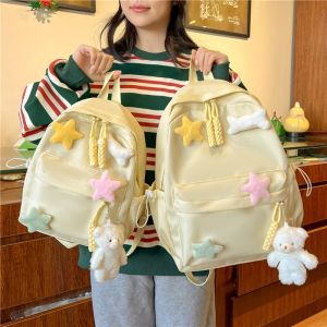 Simple Versatile Backpack for Girls Middle School High School College Students British Style Dual-Shoulder Bag Unbranded