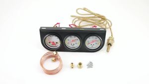 RYSJM | Bộ Đồng Hồ Đo Cơ Khí Ô Tô Đa Năng 12V Với Giá Đỡ Ba Lỗ 3 Trong 1: Đồng Hồ Áp Suất Dầu Đồng Hồ Điện Áp Đồng Hồ Nhiệt Độ Nước Và Cảm Biến 21MM