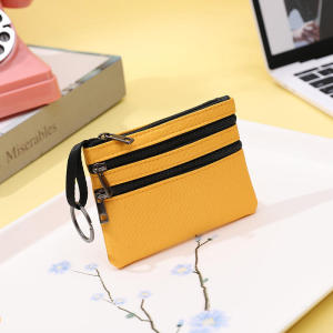2025 New Canvas Mini Coin Purse Simple double Zipper Storage Pouch Short Money Pocket Solid Color Key Bag Women Men Cute Wallet