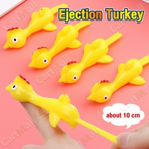 Funny Turkey Creative Chicken Elastic Flying Finger Birds Sticky Vent Decompression Kids Toys Ejection Chick