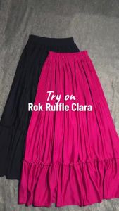 Rok Plisket Susun Mayung Skirt Ruffle Hyget Polos Wanita