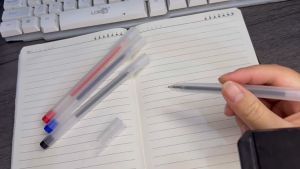 Wholesale 50 Pcs MUJI Style Ballpen Set: Gel Pen Black Refill & Frosted Full Needle Tube