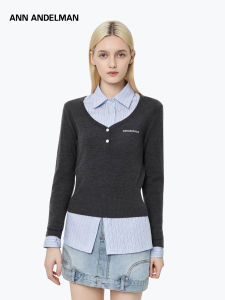 ANN ANDELMAN | Minimal V-Neck Slim Fit Sleeve Knitwear