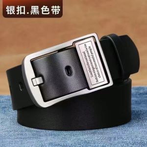 Belt Mens Cowhide Premium Pin Buckle Retro Fashion Casual Leather Jeans Mens Belt Waist Seal Mens Spot