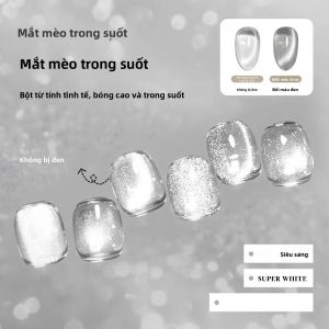 Sơn Gel Mắt Mèo Đa Năng 12ML Trong Suốt Lấp Lánh Mịn Màng Không Xám Chất Liệu Nhựa Đa Dụng Cho Mọi Màu Sắc