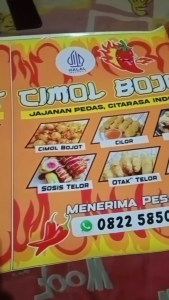 Stiker Gerobak Cilok Isi Bakso Ikan Cimol - Ukuran 100 x 50 cm & 100 x 60 cm
