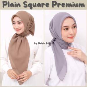 Brisia Hijab - Plain Square Hijab Segiempat Premium Polos Polycotton
