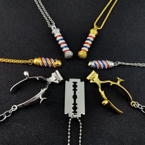 สร้อยคอเสาสำหรับร้านตัดผมชายหญิง3D ใช้ในร้านตัดผม