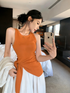YUANYA | Waist-cinching Bandeau Tank Top Sleeveless Summer Outerwear
