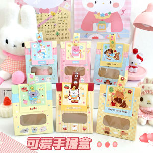 Cute Animal Cartoon Handheld Gift Bag with Handwritten Card Creative Small Object Storage Bag Window Design Wedding Supplies