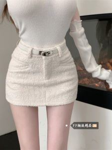 Váy Ngắn Bó Sát Bằng Len Lấp Lánh Kiểu Pháp Cho Nữ Mùa Đông 2025 Váy Ngắn Chữ a Cạp Cao Chống Ánh Sáng Váy Ngắn Chống Tĩnh Điện