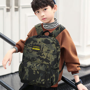 Backpack Computer Camouflage Schoolbag Large Capacity College Fashion Casual Pure Color Trendy Primary School Student Schoolbag Summer Camp