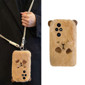 Applicable to Huawei Honor 200 Phone Case 100 Plush Velvet 80 Crossbody 70pro + Furry X50i Kappabala Play 50plus Winter X40 10 60se Brown 50 Capybara 90gt