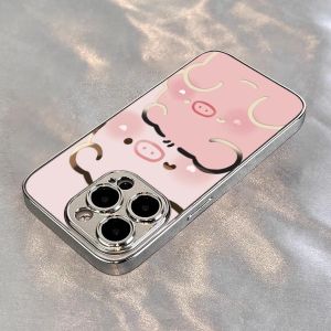  16Promax Silicone Phone Case New Release Pig Design Womens Mens Style Full Cover Anti-Fall Creative Digital Accessories