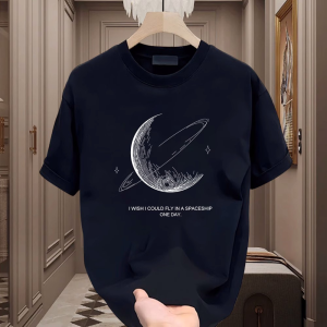 Áo Thun Cotton Cổ Tròn Tay Ngắn in Họa Tiết Mùa Hè Thường Ngày Rộng Rãi Thoải Mái Thoáng Khí Thời Trang Áo Thun Nam