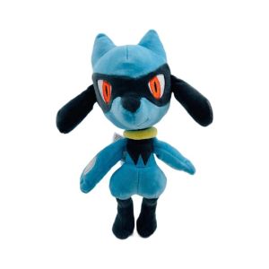 26cm Pokemon Standing Lucario Shiny Plush Doll Cute Mega Riolu Animal Stuffed Quality Peluche Toy Children Halloween Gifts