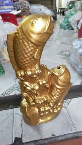 Tượng tiểu cảnh cá chép hoá rồng ( Có lỗ cho máy bơm phun nước)