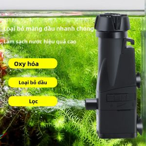 Bộ Lọc Dầu Bề Mặt Bể Cá Mini Bộ Lọc Dầu Bề Mặt Tự Động Bộ Xử Lý Màng Đen Công Cụ Lọc Nước Cho Bể Cá 220-240V