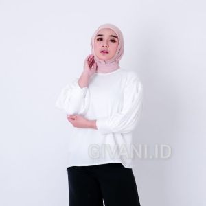 Givani.id - Viola Blouse Wanita Kekinian Lengan Panjang / Ootd Blus Baju Wanita Muslim Lengan Balon Outfit Casual LD 110