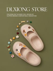 รองเท้ามีรู DIY แมรี่เจนรองเท้าแตะพื้นนิ่มกันลื่นพื้นหนาใส่ด้านนอกใส่ช่วงฤดูร้อนสำหรับผู้หญิงรองเท้าชายหาดปิดหัวสำหรับว่ายน้ำ