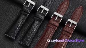 Crocodile Pattern Design Leather Watch Strap 18mm19mm 20mm 21mm 22mm Soft for Casio for Seiko Watches Band Casual Business Wrist