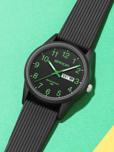 Quiet Waterproof Childrens Electronic Watch for Students High School College Boys Mens Style round Dial Quartz Movement Night Light