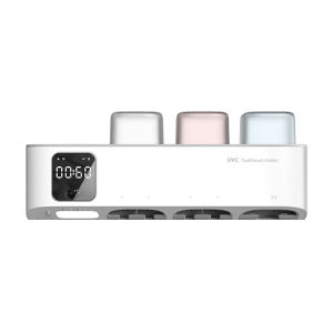 ES703 UVC Toothbrush Sterilizer Wall Mount Holder Heat Drying Night Light Clock 4000mAh Type‑C Rechargeable Bathroom Accessory