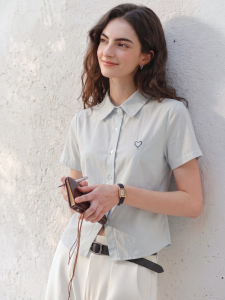 Basic House | Embroidered Cotton Short Sleeve Polo Shirt