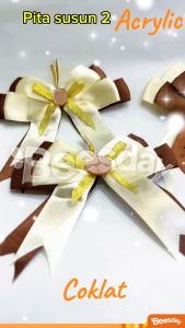 Pita Hias Hampers Ramadhan | Pita Susun 2 Acrylic Gold Rosegold | Dekorasi Parcel Lebaran
