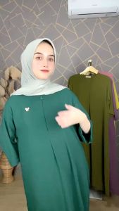 BEST SELLER DASTER GAMIS POLOS CRINGKEL AIRFLOW POLOS WANITA LENGAN 3/4 ATAU 7/8 BUSUI SAKU BISA COD