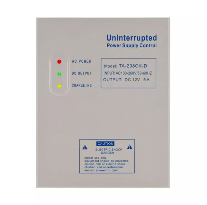 Bộ lưu điện (UPS) 12V5A cho Khóa Cửa, Kiểm Soát Cửa có đèn báo trạng ...