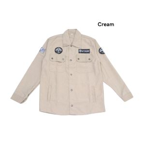 Jaket Semi Parka Pria Motif Logo Bordir Trucker Emblem - Abu Abu - Biru Navy - Hitam - Hijau Army - Maroon