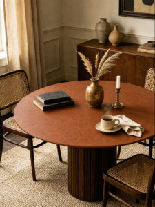 JIELEFAN | PU Faux Leather Waterproof Oily Resistant Circular Table Mat