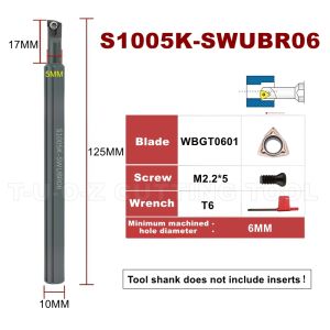 93° CNC Alloy Anti-vibration Internal Boring Bar S0805H/S1205/S1607 SWUBR06 for Small Bore Machining