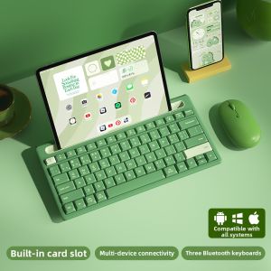 B．O．W | Wireless Bluetooth Keyboard and Mouse Set for Tablets and Smartphones with Silent Function