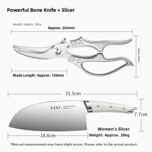 MONLEYTA | German Precision Kitchen Scissors Powerful Stainless Steel Multi-Function Food Clippers For Chicken Duck Goose Bone Cutting
