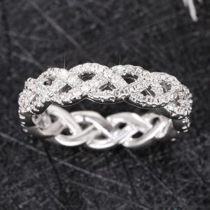 Huitan Cross Ring for Women Inlaid Bright Half A Circle CZ Fashion Accessories for Wedding Party Versatile Daily Elegant Jewelry