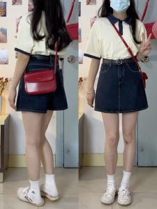 High Waist A-Line Mini Skirt Womens Summer Denim Short Skirt plus Size Slimming Pants Skirt 2024 New Style Commute Pure Color