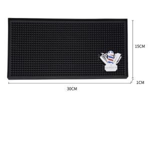 Salon Barber Mat for Nonslip Barbershop Counter Mat PVC Black Flexible Thick Table Mat Organizer Pad for Scissors Accessory Supp