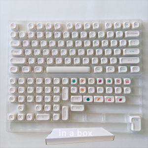 Korean Cute Keycap 60% 65% 75% TKL 96% 100% Layout MOA Milky Cat Fruit Print Hangul Keycaps for MX Switch Mechanical Keyboard