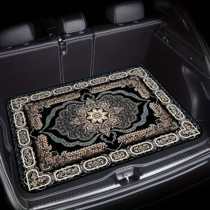 VIKAMA Vintage European-Style Trunk Mat Classic Floral Scratch-Resistant and Non-Slip Trunk Mat Car Interior Decorative Mat
