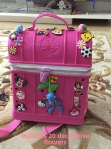 Cute Childrens Bookbag for Girls Kindergarten Dual Shoulder Hole Hole Backpack Super Light Weight Cartoon Baby Croc