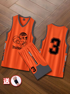 Orange Jersey Basketball Boy Kids Basketball Wear Suit Boy Custom Primary School Student Sports Vest Training Uniform