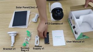 ไอเชียมควบคุมกล้องวงจรปิดโซล่าเซลล์ 2K 4MP WIFI พลังงานแสงอาทิตย์ PTZ กล้อง Human Detection Security การเฝ้าระวังกล้องวีดีโอพร้อมแผงโซล่า ชาร์จ Li-แบตเตอรี่APP:ICSEE