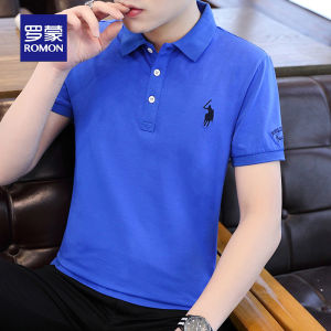 ROMON | Cotton Short Sleeve Polo Shirt with Stripes for Men