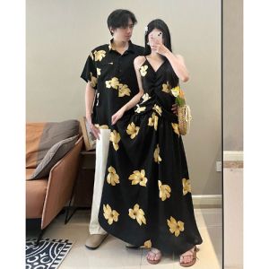 XILANDUO | Couples Vacation Style Shirt and Maxi Dress Summer Wear